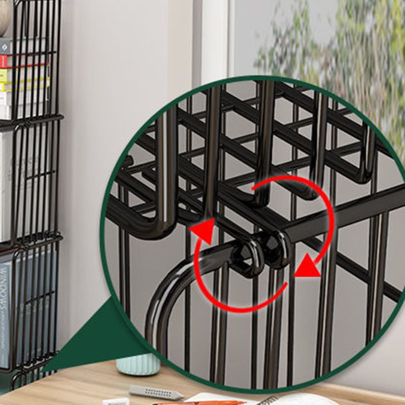 Contemporary Metal Shelf Bookcase Closed Back Vertical Bookcase