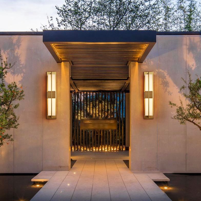 Gold Metal Modern Wall Sconce Rectangular Wall Mounted Light for Living Room