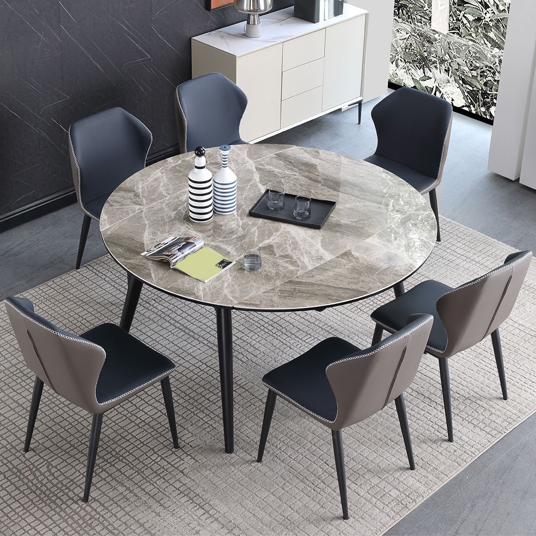 Modern Gray Sintered Stone Dining Table Set 1/4/5/7 Pieces Dining Set for Home Use
