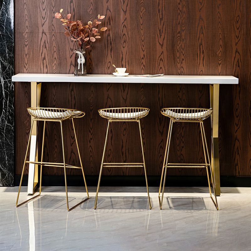 Glam Rectangular Pub Table Set 1/4 Pieces Bar Stool and Table Set