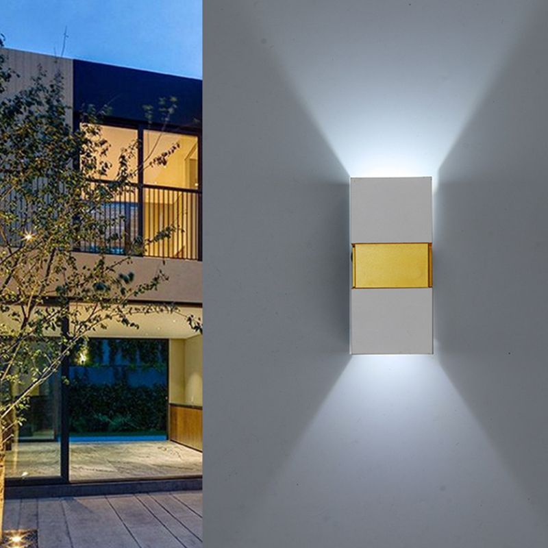 Geometric Wall Light Fixture Modern Metal Wall Sconce in Black/White