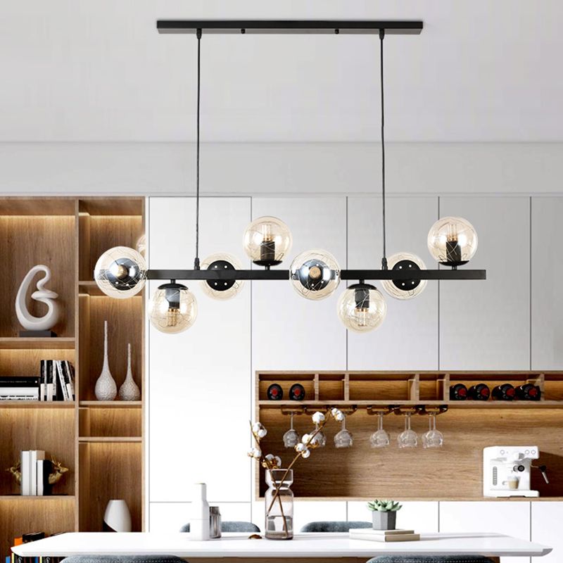 Globe Island Lights Modern Multi-Head Restaurant Hangende hanglampen met glazen schaduw