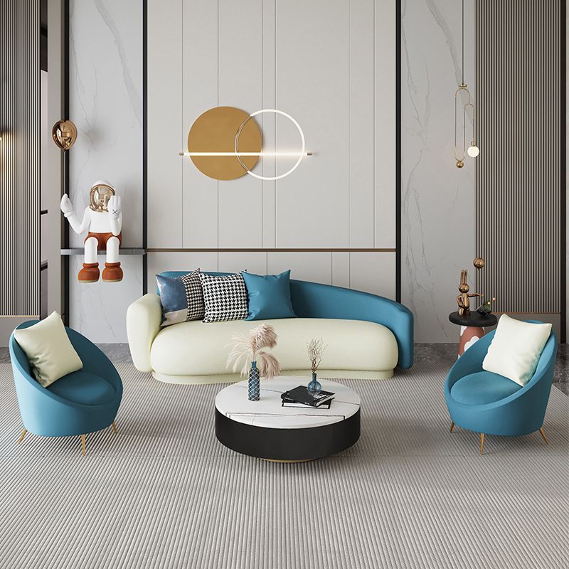 Contemporary Faux Leather Tuxedo Arm Sofa Tight Back Sofa with Pillow