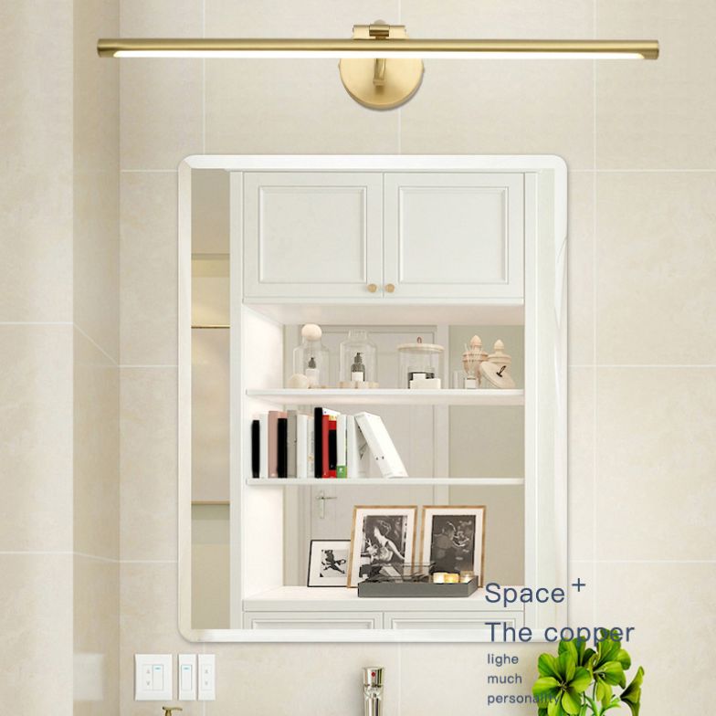 Modern Minimalist Style Linear Wall Mounted Vanity Lights Copper Wall Mounted Light Fixture in Gold Finish