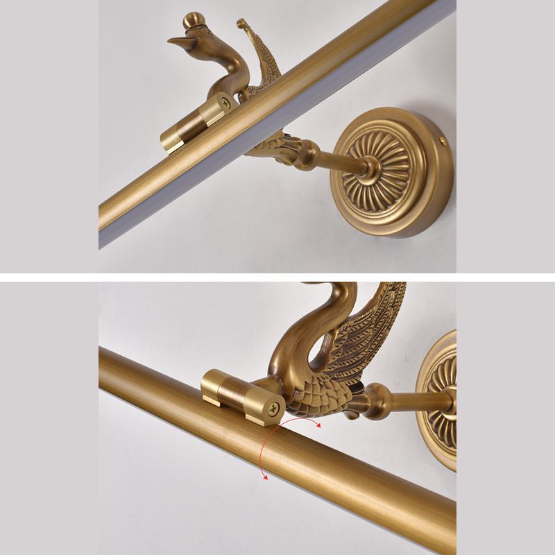 Mid-Century Luxury Style Cylindrical Wall Mounted Vanity Lights Copper 1 Light Vanity Lighting Fixtures for Bathroom