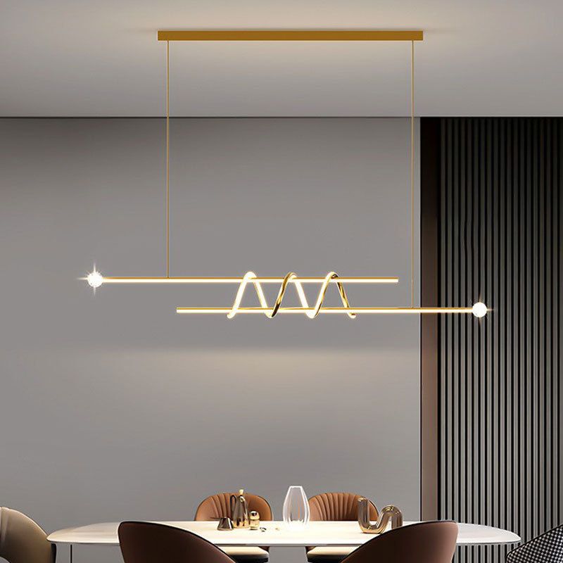Modern Style Linear Shape Island Pendants Metal Pendant Lights for Dining Room