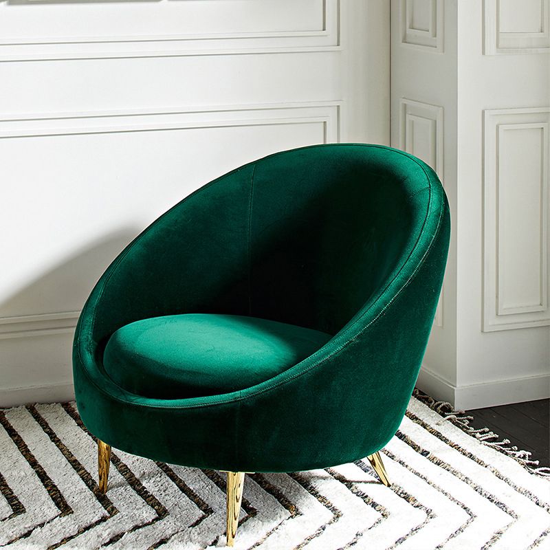 Basic Four Leg Balloon Chair Living Room Chair with Gold Tone Legs