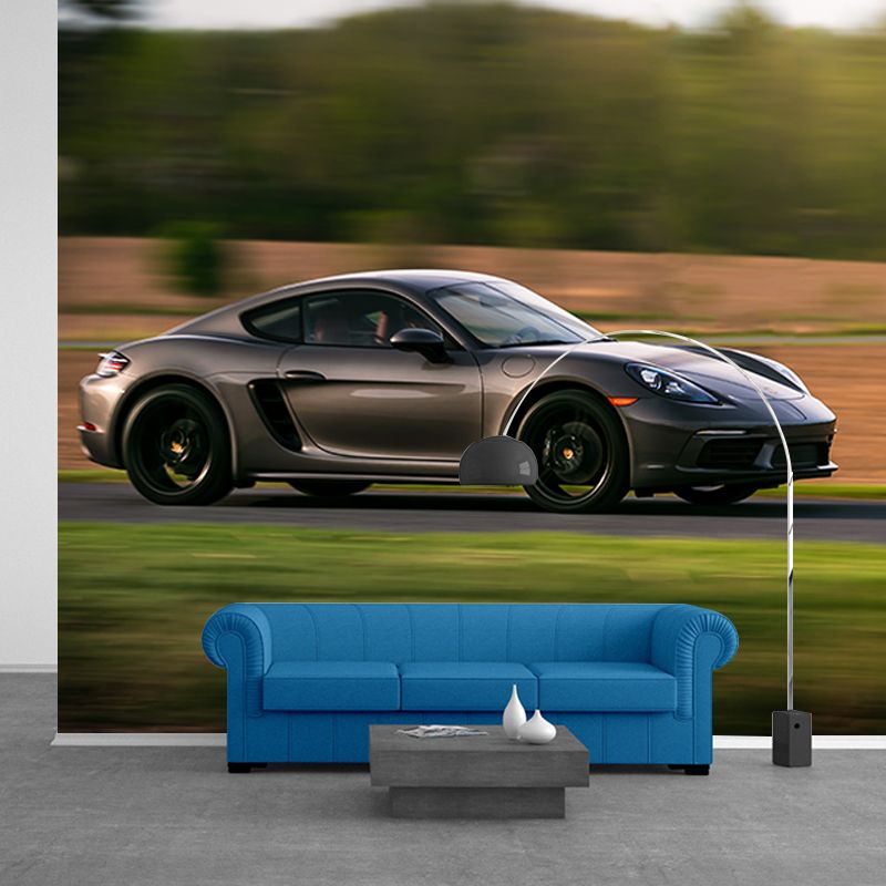Moern Car Mural Wallpaper Moisture Resistant Living Room Wall Covering