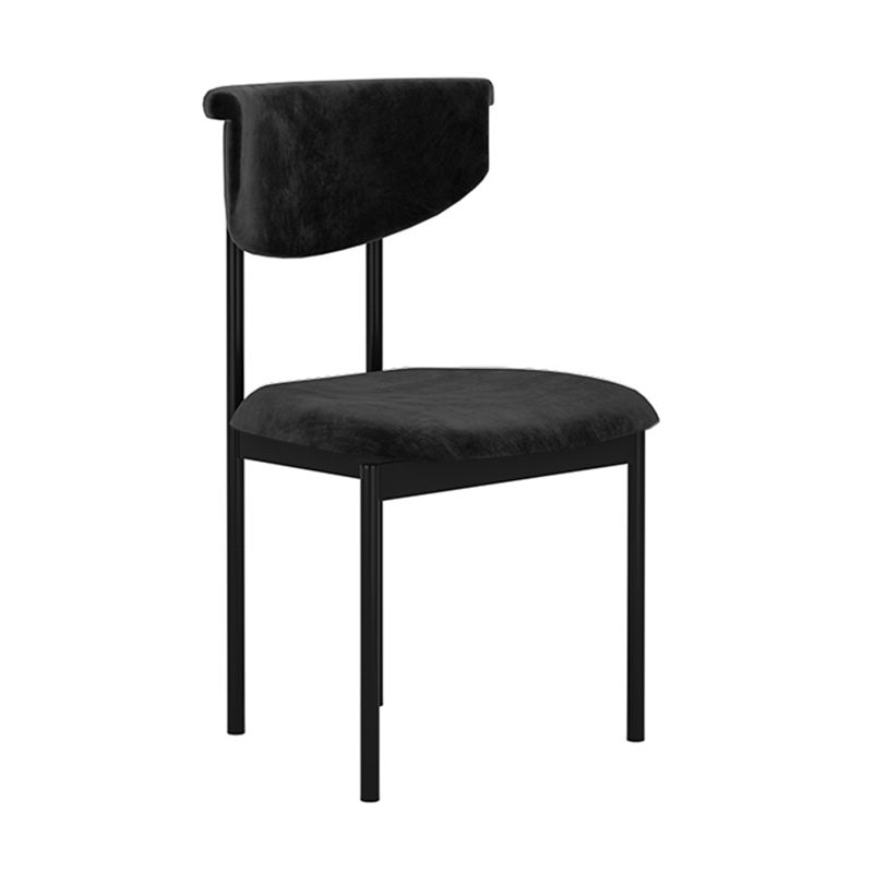 Chaise d'appoint de salle à manger moderne, chaises de salle à manger sans accoudoirs à dossier ouvert avec pieds en métal