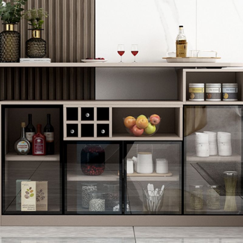 Contemporary Style Bar Table Wood Revolving Bar Wine Table with Storage