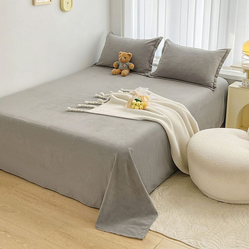 Solid Color Bed Sheet Set 100 Cotton Flannel Ultra Soft Bed Sheet Set