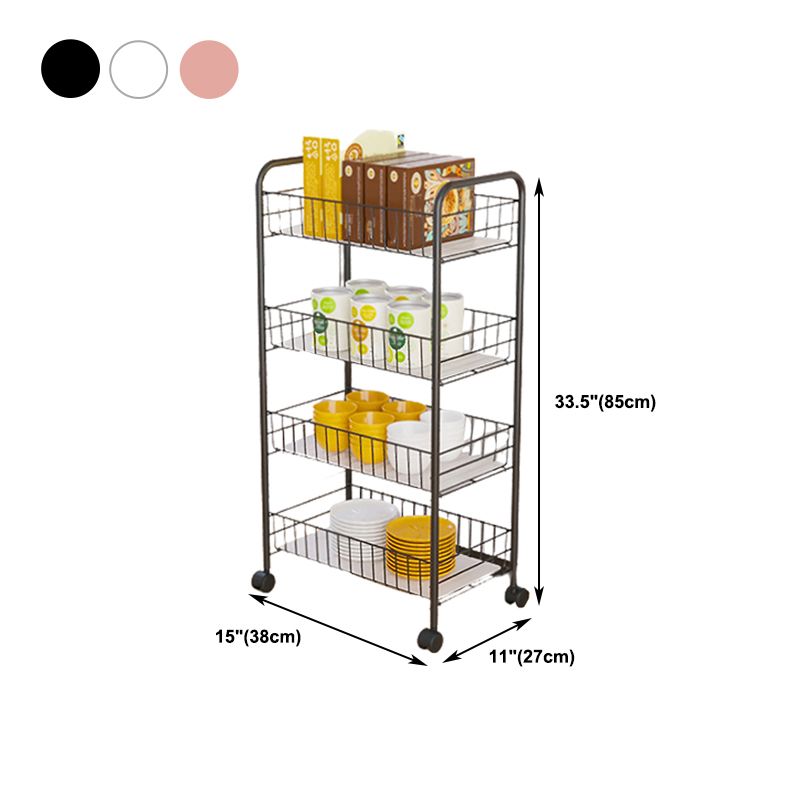 Modern Etagere Metal Bookcase Open Back Bookshelf for Balcony and Living Room
