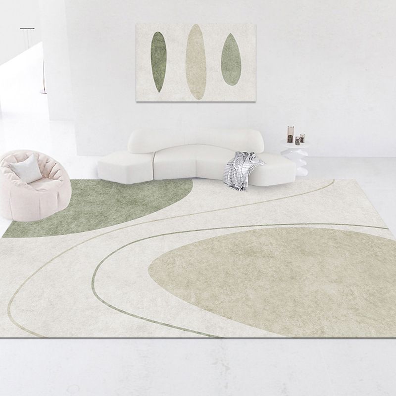 Light Green Color Lump Carpet Modern Polyester Carpet Washable Carpet for Drawing Room