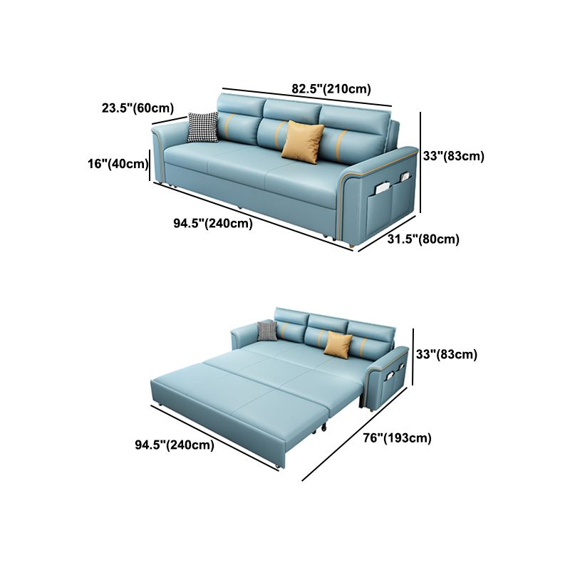 Contemporary Stain Resistant Sofa Bed Faux Leather Bed Sofa Couch