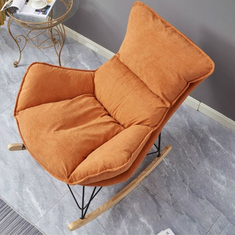Modern Upholstered Rocker Chair Spindle Rocker Chair with Metal Frame