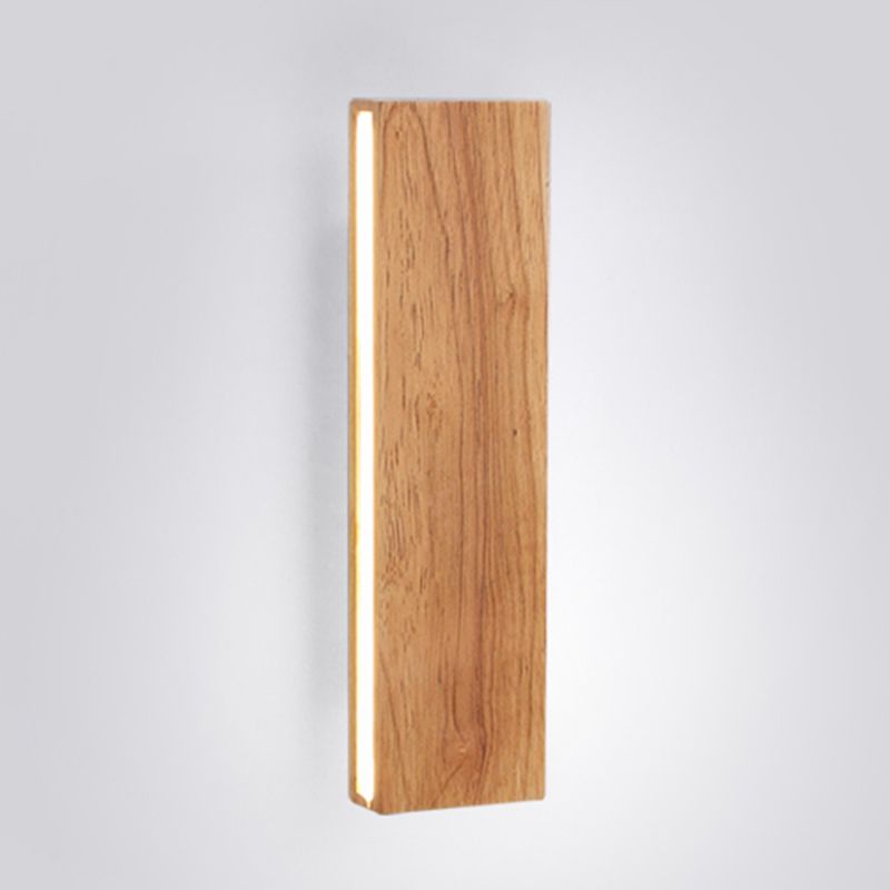 Rectangle Shape Wall Lighting Modern Style Wood 1 Light Sconce Lamp for Living Room