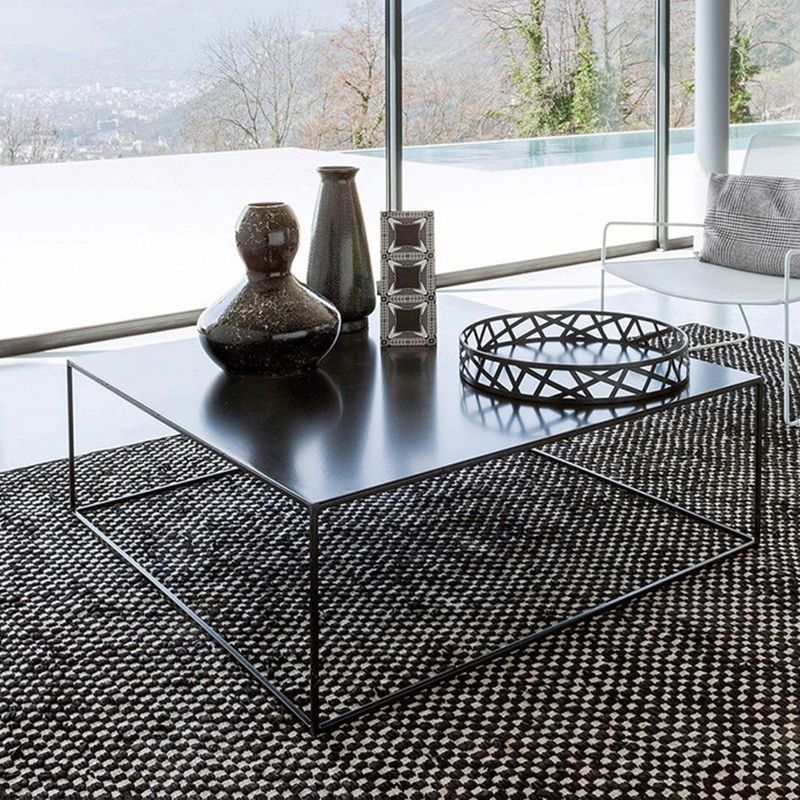 Frame Base Coffee Table Extendable Square Metal Cocktail Table