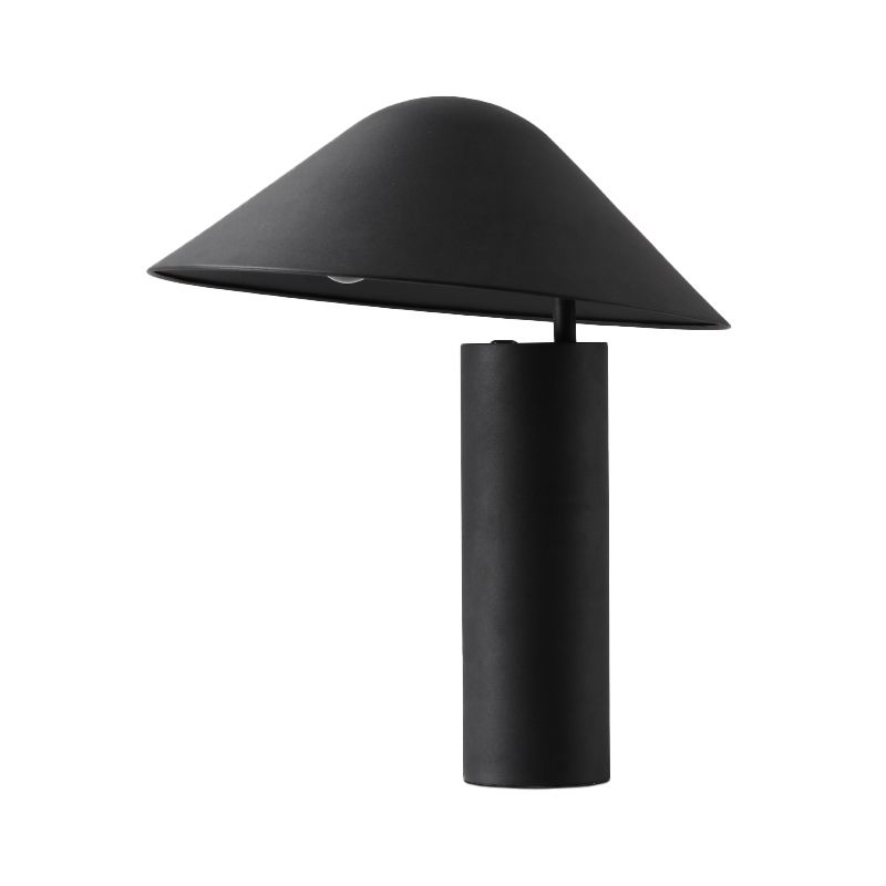 Lampada da tavolo a fungo Lampada da scrivania da comodino modernista in alluminio a LED in nero con base cilindrica in ferro