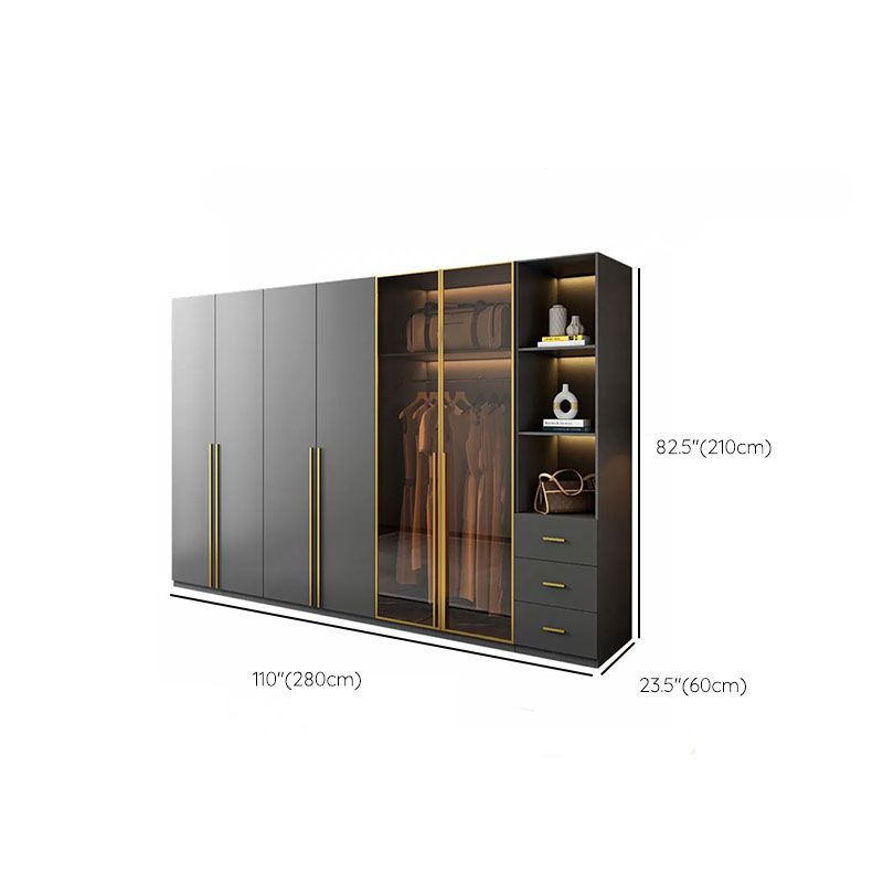Modern Glass Wardrobe Wardrobe Armoire Wardrobe Cabinet for Home