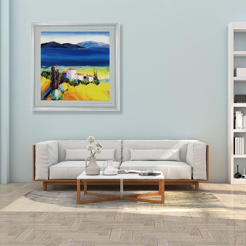 Sanfte Farben, ländliche, gewickelte Leinwandgemälde, Berglandschaft, Wanddekoration für die Küche