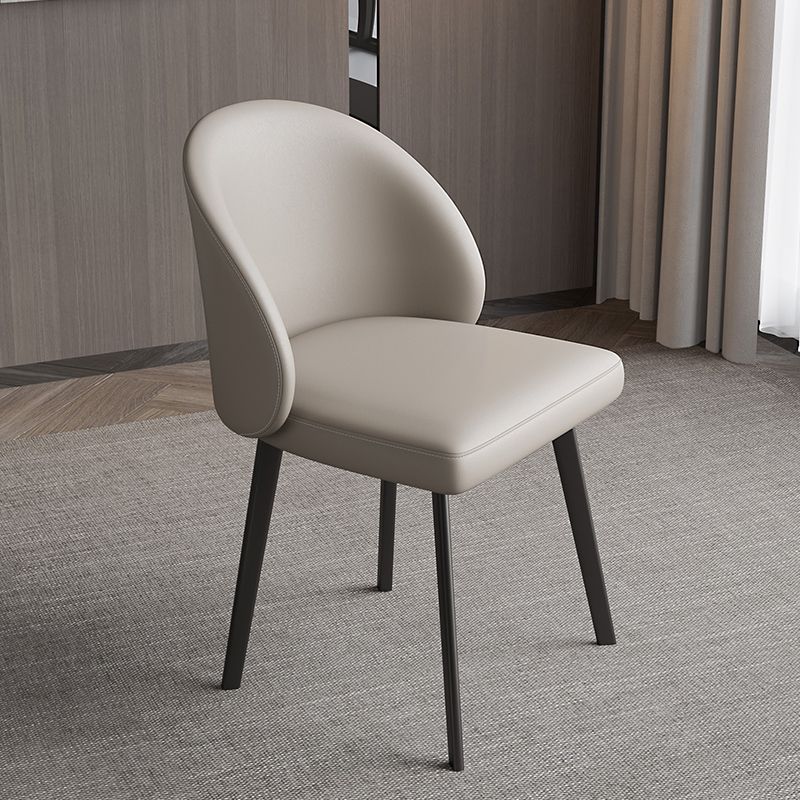 Chaises de salle à manger sans bras contemporaines chaise Parsons avec des jambes en fer pour un usage domestique