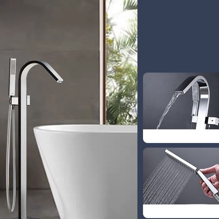 Modern Free Standing Tub Filler Faucet Copper Freestanding Tub Filler Trim