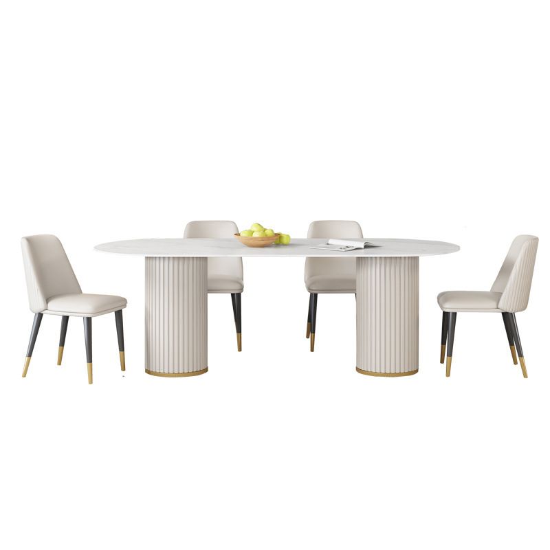 Glam Style Sintered Stone Dining Set Rectangle 1/2/5 Pieces Dining Set for Dining Areas