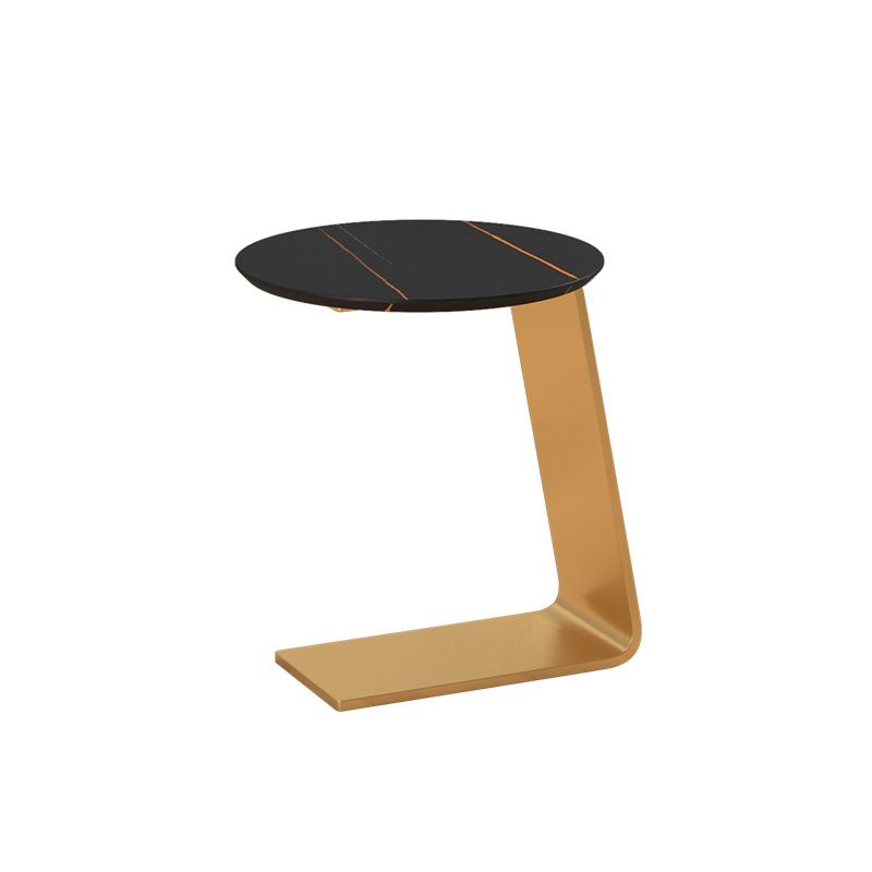 19.69" Tall Contemporary Style Side End Table Metal C Round Sofa Side Accent Table