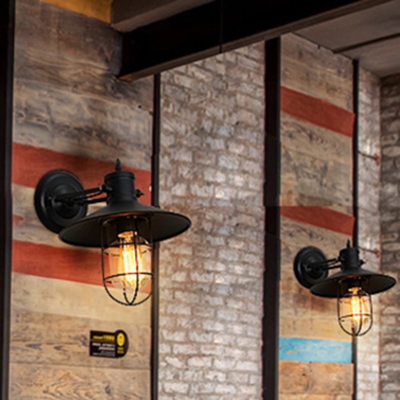 Black Shaded Wall Mount Lamp Industrial Metal 1 Head Corridor Wall Lighting Ideas