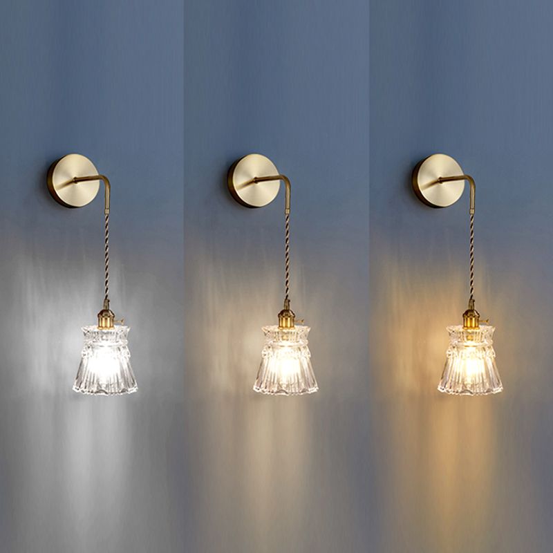 Nordic Style Wall Light Geometry Shape Wall Lamp with Glass Shade for Bedroom