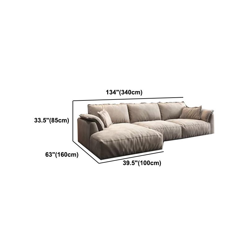 Pillow Top Arm Sectionals Velvet Sofa with Cushion Back for Apartment