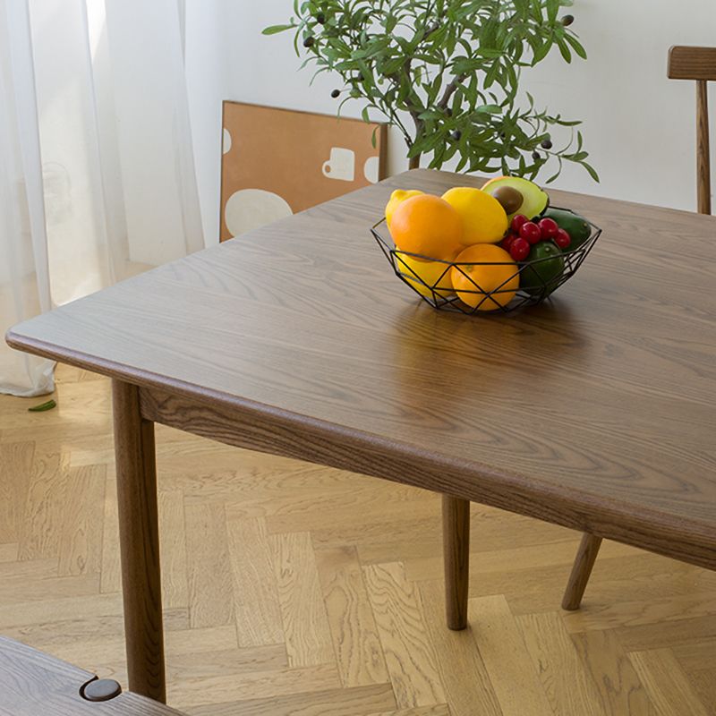 Modern Ash Wood Table in Walnut for Restaurant Rectangle Dining Table with 4 Legs