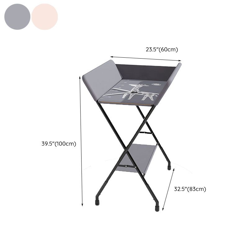 Metal Baby Changing Table with Shelf,  Folding Changing Table