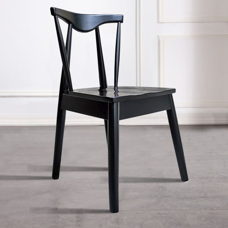 Silla auxiliar de comedor de estilo escandinavo de madera, silla auxiliar de comedor casera sin brazos