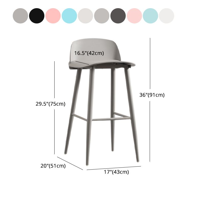 Scandinavian Style Acrylic Bar stool with Square Seat Counter Stool for Kitchen Bar