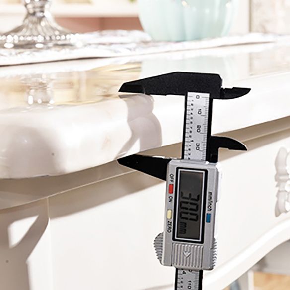 Victorian Style Marble Dining Set with White Rectangle Shape Table and 4 Legs Base for Home Use