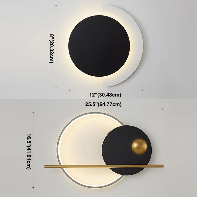 Mid-Century Artistic Sunrise Sconce Light Fixture Metal Living Room LED Wall Mounted Lamp