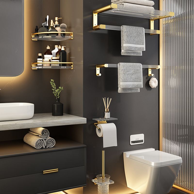 6 Piece Bathroom Accessory Set in Gold Metal Bath Hardware Set