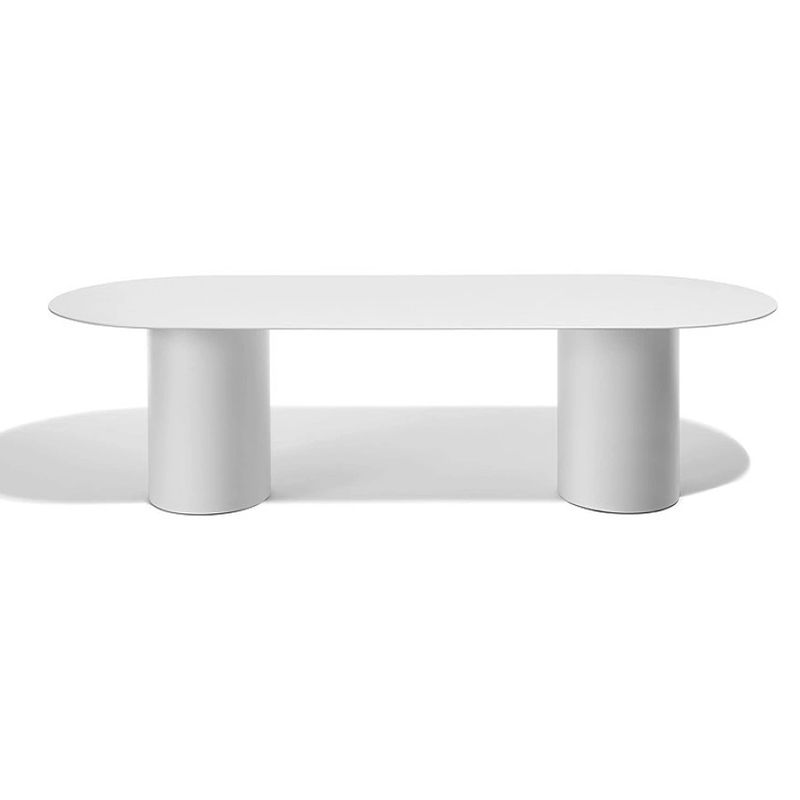 Solid Wood Contemporary Oval Dining Table Wood Top Table for Dining Room and Kitchen