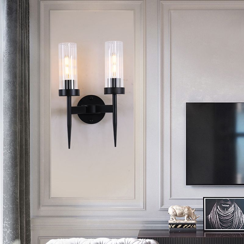 Minimalist Style Wall Sconce Lighting Geometric Glass Shade Wall Lighting Fixtures