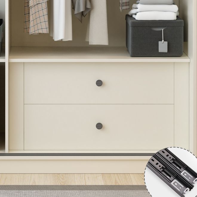 White Modern Wardrobe Armoire Wooden Wardrobe Closet with Shelves