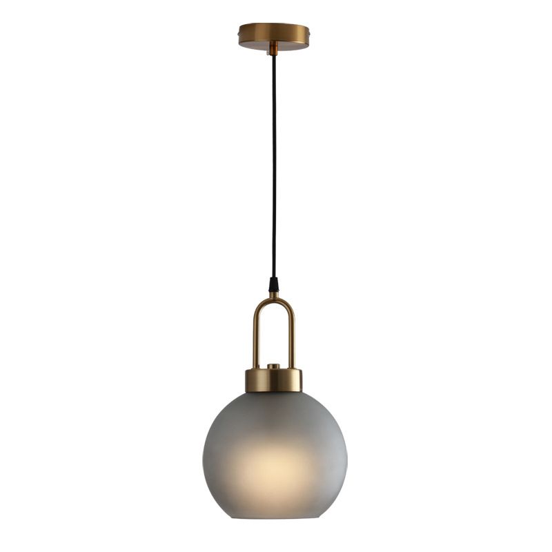 Modern Minimalist Gold Suspension Pendant  Glass 1 Light Coffee Shop Hanging Ceiling Light