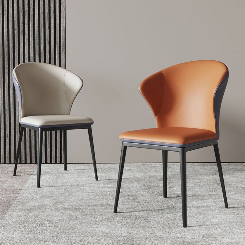 Modern Style Wingback Chairs Leather Dining Chairs for Kitchen
