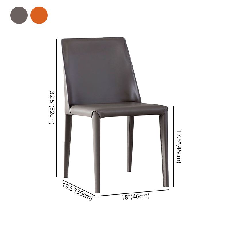 Silla lateral casera de estilo moderno Silla tapizada de metal con respaldo sólido para comedor