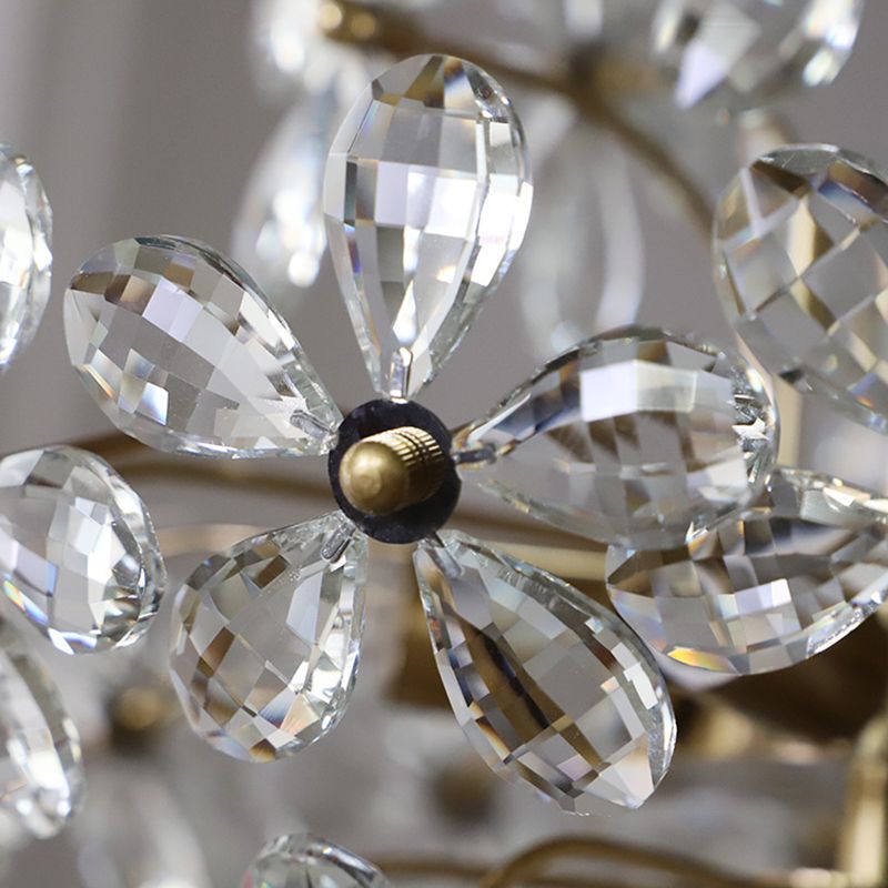 Blumenleuchterleuchten traditionelle Multi-Head-Suspensions-Pendellampen mit Kristallschatten