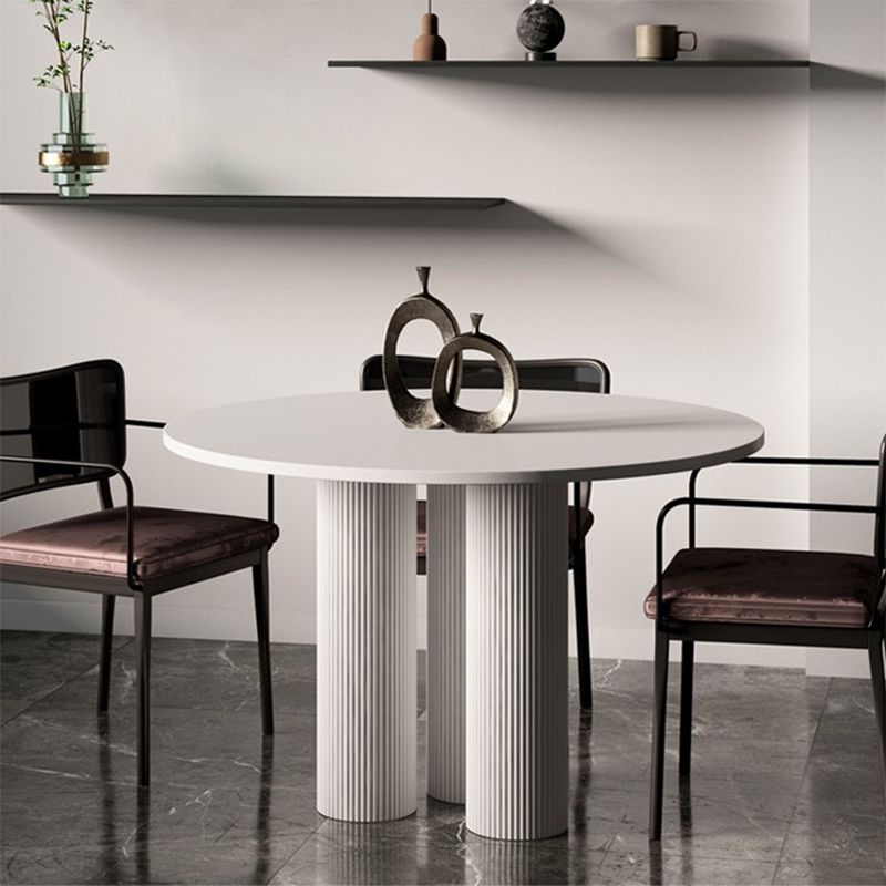 Modern Style Round Rock Slate/wood Table with 3 Legs Base Coffee Table