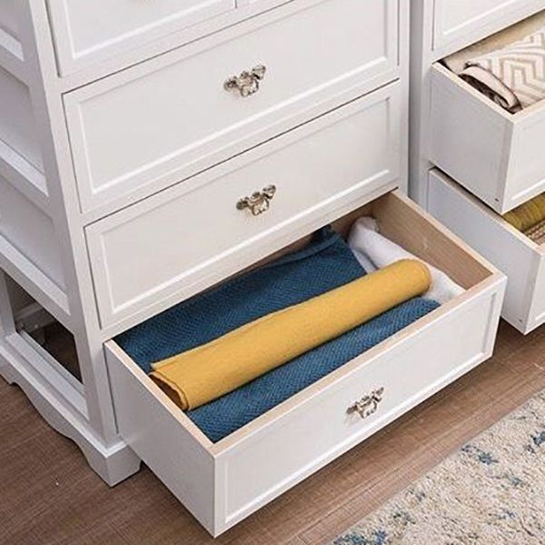 Coastal Storage Chest Solid Wood Dresser with 6/5 Drawers , 11.7 Inch W