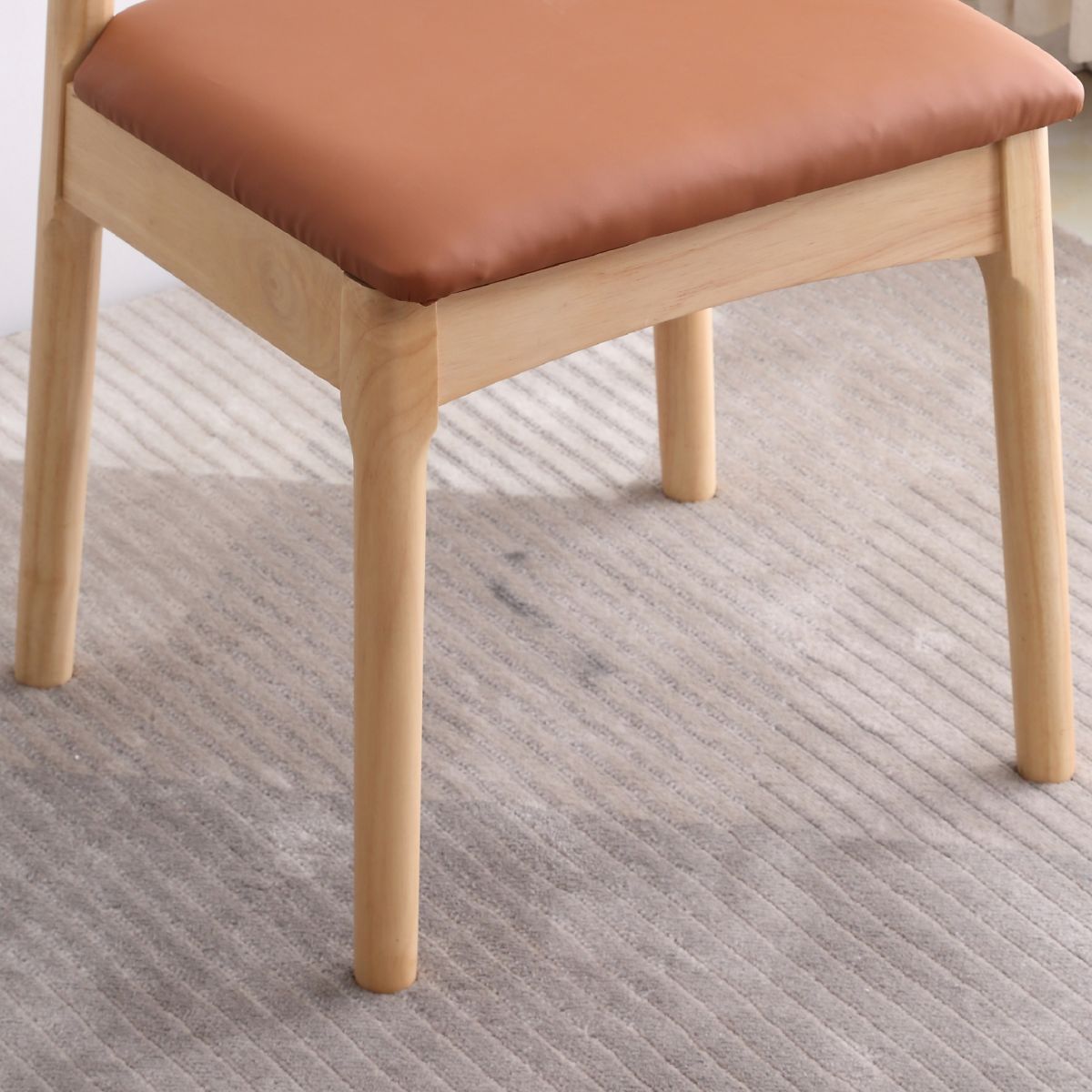 Sedia laterale scandinava interna aperta posteriore imbottita sedia sala da pranzo in legno