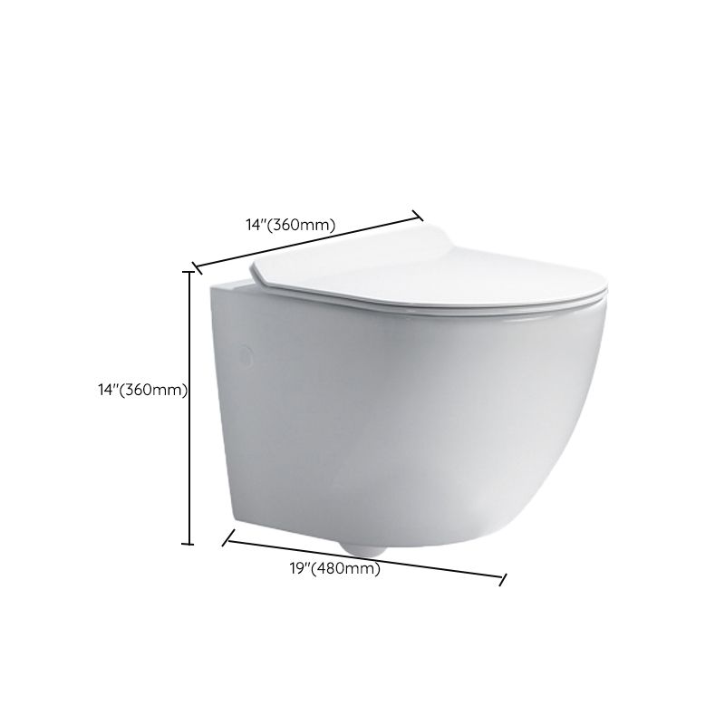 Modern Ceramic White Flush Toilet Wall Hung Urine Toilet with Seat for Bathroom
