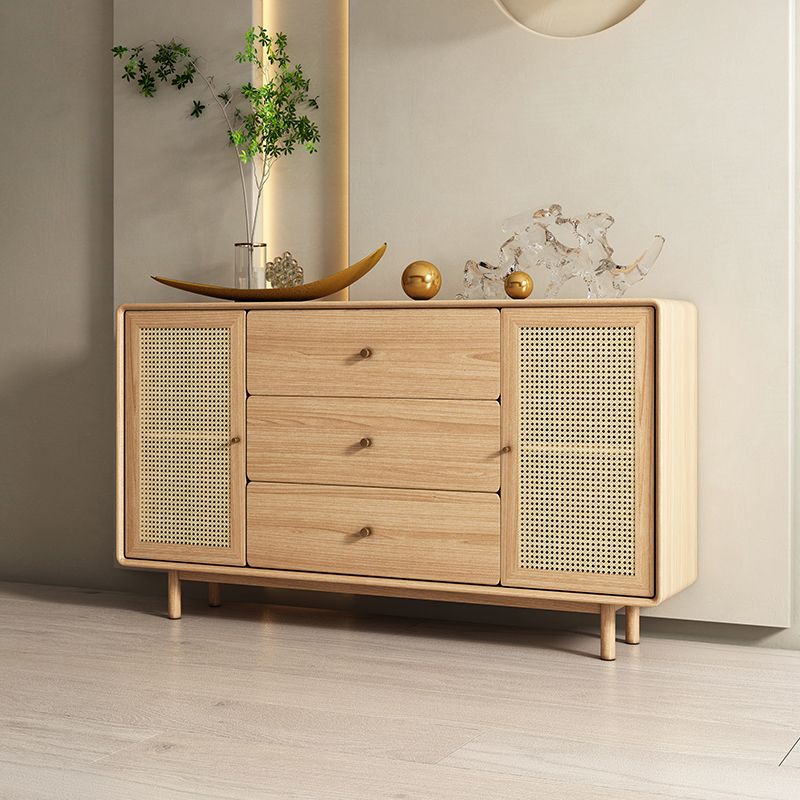 Modern Rectangle Wooden Side Board Home Sideboard Cabinet with Drawers and Doors